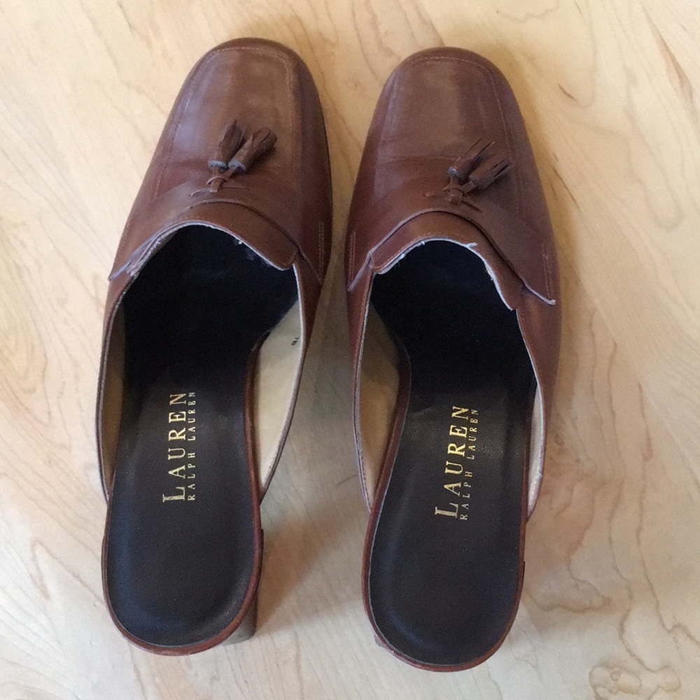 LRL Lauren Ralph Lauren | Leather Loafer Mules - Picture 11 of 12